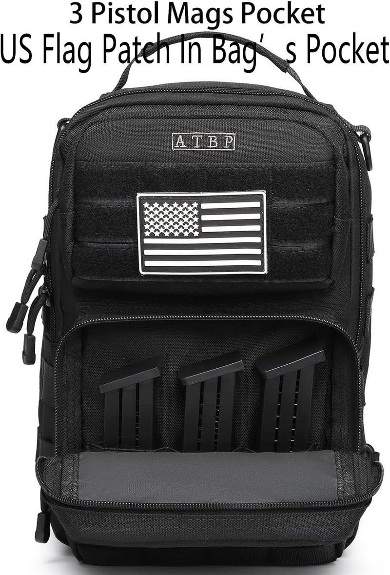 ATBP Tactical Sling Backpack With Holster Military Crossbody Bag for Men Single Shoulder Back Pack 10L - Image 3